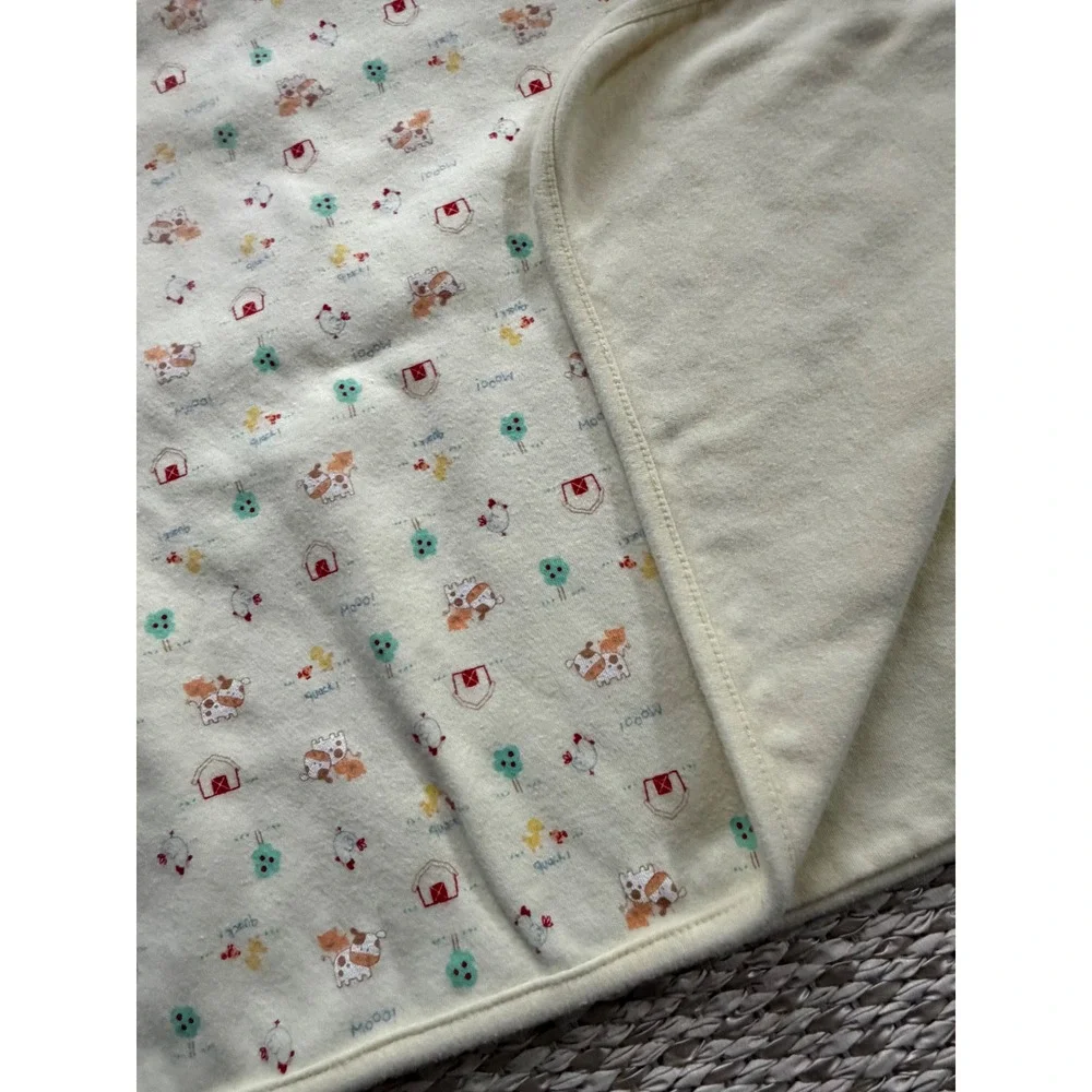 Vintage‎ Y2K 90's Child of Mine by Carters Farm Animal Receiving Blanket Yellow